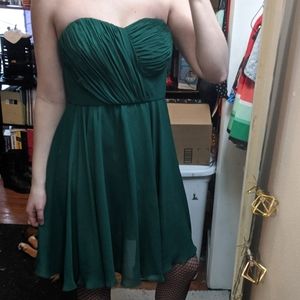 Donna Morgan strapless green cocktail dress